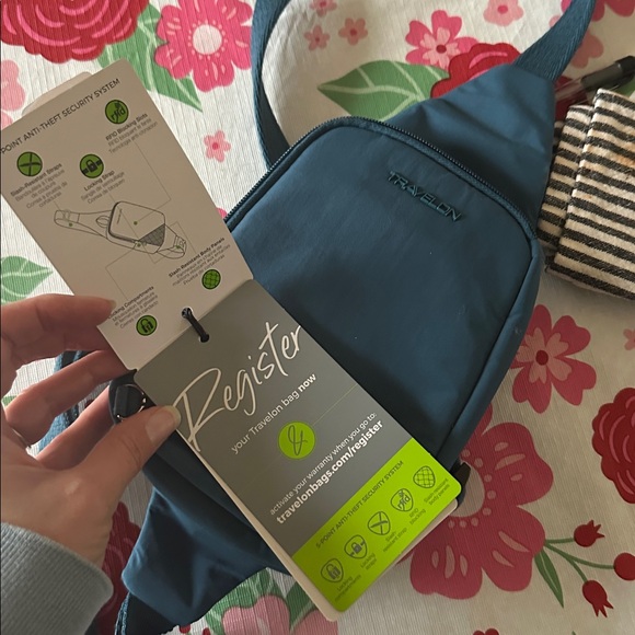 Travelon Roam Anti-Theft Compact Sling - Capri Blue - Picture 4 of 5